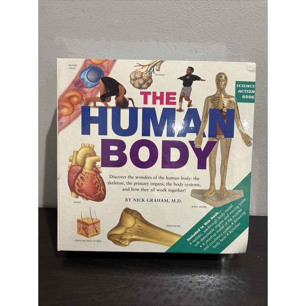 The Human Body Science Action Book New SEALED Body Model Kit Interactive Parts